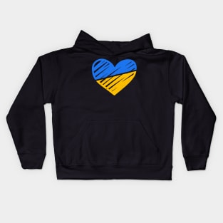 Ukraine Flag Ukrainian Heart Kids Hoodie